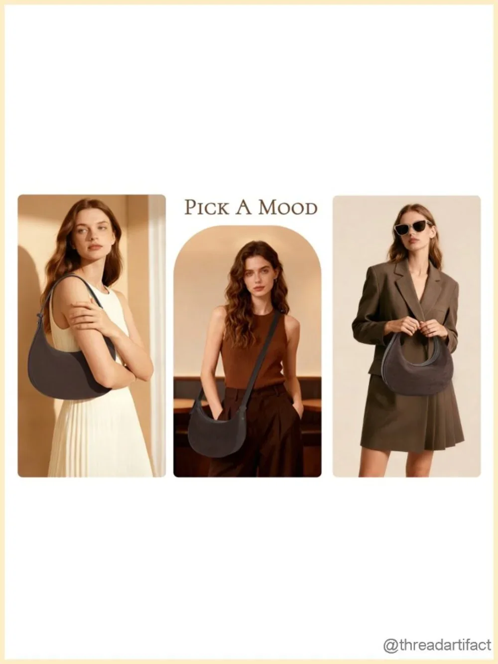 Suede Crossbody Bag Crescent Shoulder Hobo Purse with Adjustable Strap